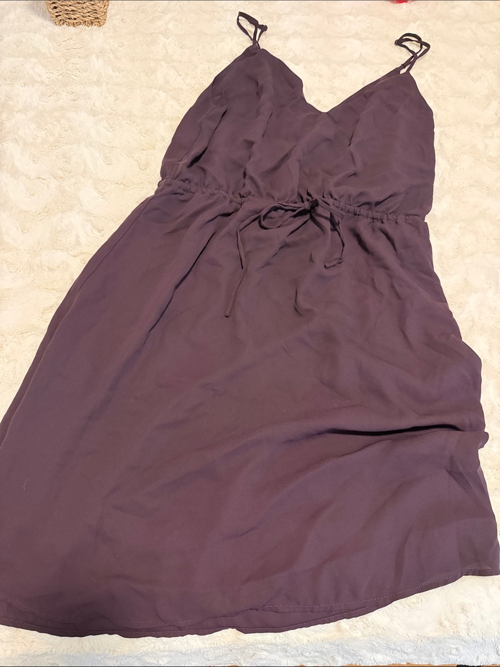 Babaton Plum Mini Slip Dress with Adjustable Straps